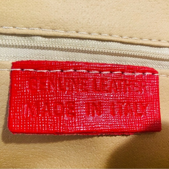 HANDBAG Satchel Leather Made in  Italy Main Compartment and Inside Zipper Pocket - Picture 9 of 11